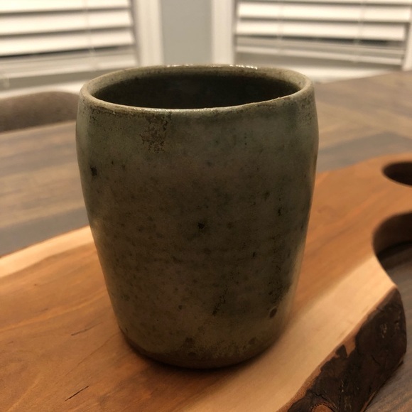 Rustic Green and Brown Ceramic Vase - Picture 6 of 7